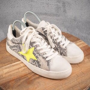 Steven New York Steve Madden Reeves Snake Neon Star Sneakers Shoes Size 8.5